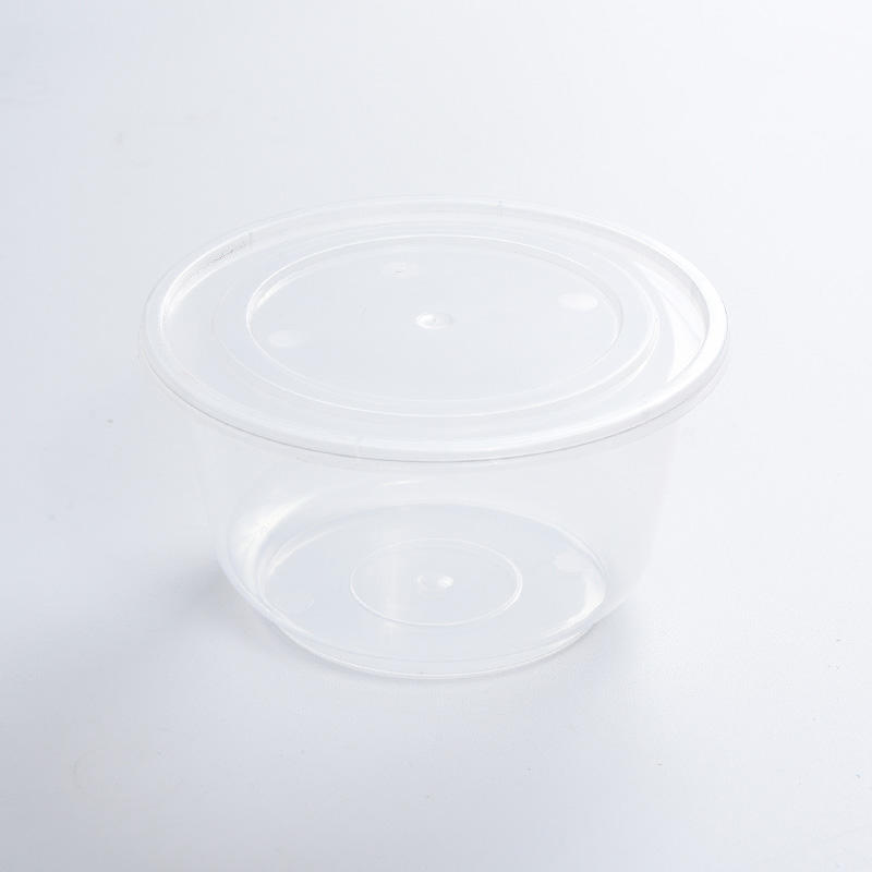 Cutie de prânz din plastic cu fund rotund transparent