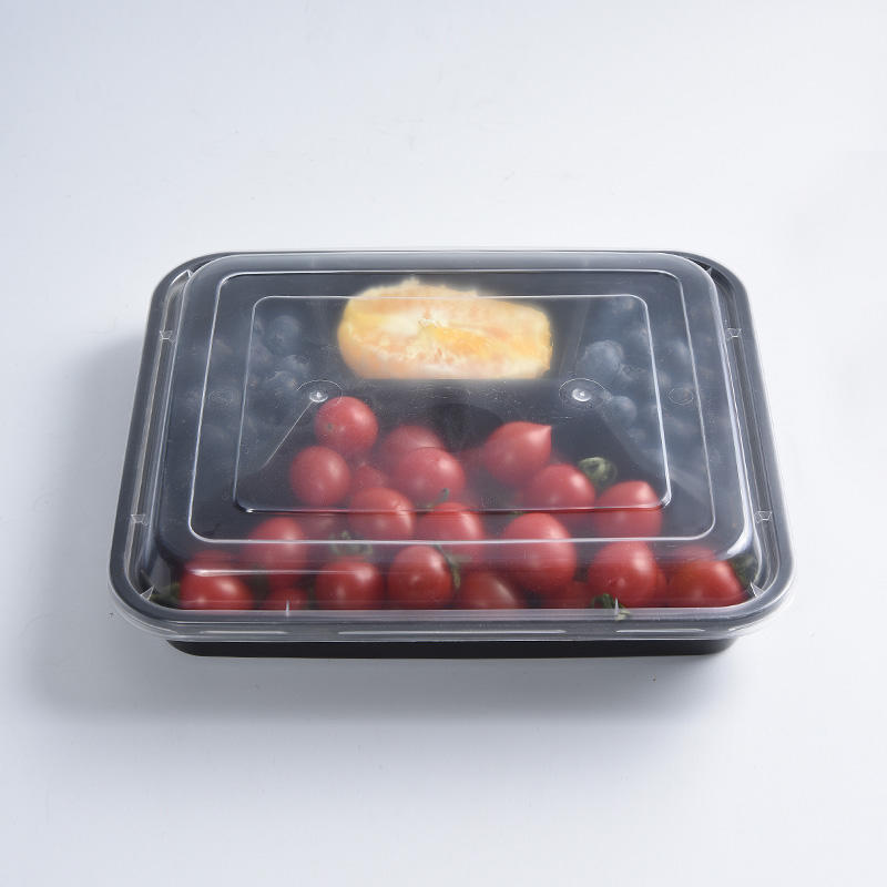 Cutie de prânz din plastic reutilizabilă cu patru compartimente